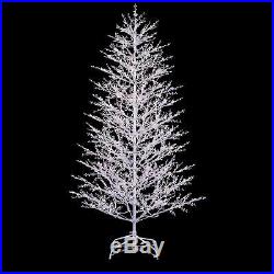GE 7 ft. White Winterberry Branch Tree with LED Lights Artificial Christmas Tree