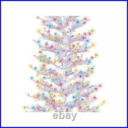 GE 7-ft White Winterberry Pre-lit LED Artificial Christmas Tree NEW