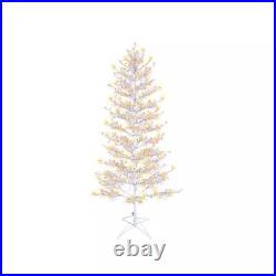 GE 7-ft White Winterberry Pre-lit LED Artificial Christmas Tree NEW