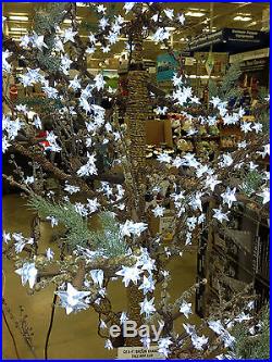 GE 8Ft LED Cool White Pre-Lit Brown Branch Tree Holiday Christmas Yard Display