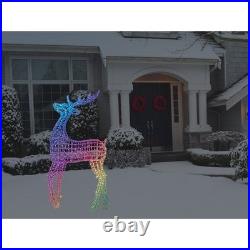 GE Color Effects 72 Inch 740 RGB LED Lights Standing Reindeer Decoration