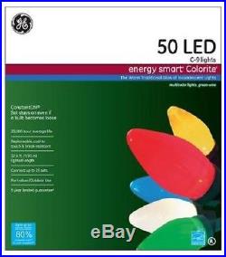 GE Energy Smart Christmas Lights Colorite 50 Light LED Color Holiday Decor Xmas