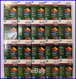 GE LED Multicolor Christmas String Lights Bulk Lot 20 Packages (1000 Bulbs)