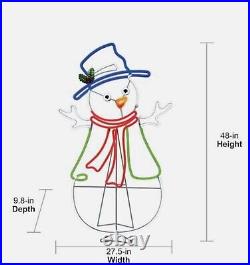 GE StayBright 48 inch Glowbright Neon Flex LED Snowman Christmas Yard Decoration