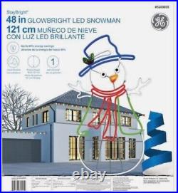 GE StayBright 48 inch Glowbright Neon Flex LED Snowman Christmas Yard Decoration
