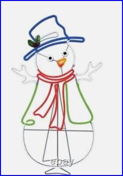 GE StayBright 48 inch Glowbright Neon Flex LED Snowman Christmas Yard Decoration