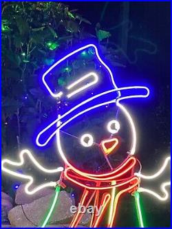 GE StayBright 48 inch Glowbright Neon Flex LED Snowman Christmas Yard Decoration