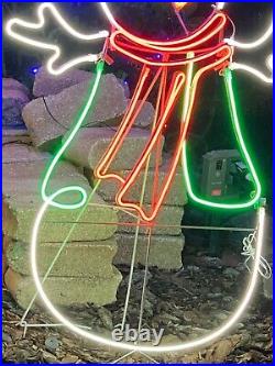 GE StayBright 48 inch Glowbright Neon Flex LED Snowman Christmas Yard Decoration