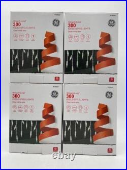 GE String-A-Long 300 Count Constant Clear Christmas Icicle String Lights 4 Pack