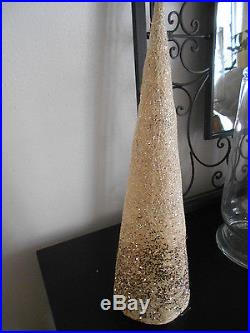 GOLD GLITTER CONE CHRISTMAS TREE TABLETOP HOME DECOR NEW