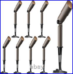 GOODSMANN Low Voltage Landscape Spotlights Replaceable 3W LED 8PK, Dark Brown