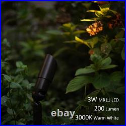GOODSMANN Low Voltage Landscape Spotlights Replaceable 3W LED 8PK, Dark Brown