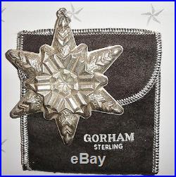 GORHAM 1970 Sterling Silver Snowflake Christmas Ornament with Bag 1st in Series