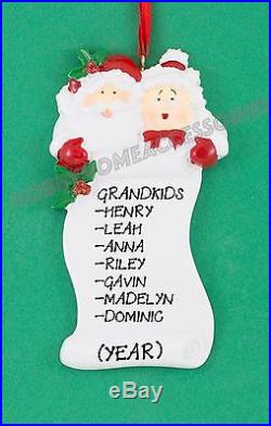 GRANDPARENTS LIST PERSONALIZED CHRISTMAS TREE ORNAMENT HOLIDAY GIFT