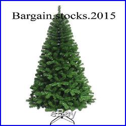 GREEN CHRISTMAS PINE BUSHY TREES ARTIFICIAL 7FT INDOOR With METAL STAND XMAS GIFT