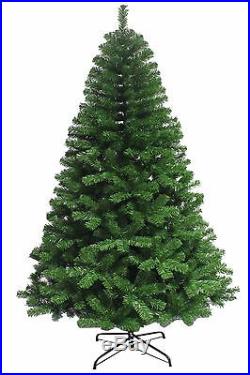 GREEN CHRISTMAS PINE BUSHY TREES ARTIFICIAL 7FT INDOOR With METAL STAND XMAS GIFT