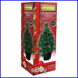 GREEN FIBRE OPTIC CHRISTMAS TREE COLOUR CHANGING 2ft 3ft 4ft 5ft 6ft XMAS TREE