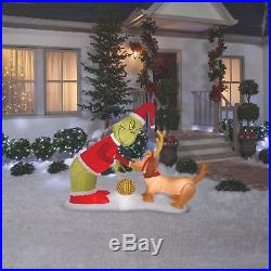 GRINCH AND MAX SCENE Airblown Lighted Yard Inflatable