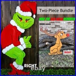 GRINCH Stealing the CHRISTMAS Lights MAX the Red Nose Reindeer Yard Art Decor R GRINCH Stealing the CHRISTMAS Lights MAX the Red Nose Reindeer Yard Art Decor R