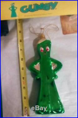 GUMBY Glass Christmas Ornament Collectable with Box Xmas Gift Tree Figurine