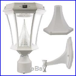 Gama Sonic Victorian White Solar Post and Wall Light