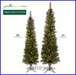 Garden Elements The 4′ Western Pine Pencil Tree with 100 Clear Lights