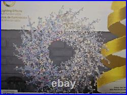 Ge Color Choice 600 Led Dual Color Lighted White Winterberry Branch Wreath New