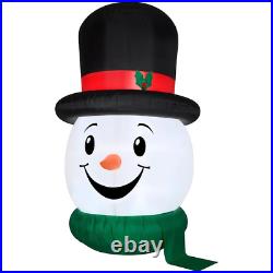Gemmy 10 Ft Lighted Snowman Head Top Hat/Tophat Christmas Airblown Inflatable