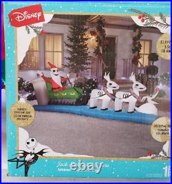 Gemmy 11.5ft Long Disney’s Jack Skellington Sleigh Scene Christmas Inflatable