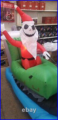 Gemmy 11.5ft Long Disney's Jack Skellington Sleigh Scene Christmas Inflatable