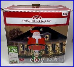 Gemmy 12.5 ft Wide Santa & Snowman Hot Air Balloon Airblown Inflatable
