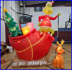 Gemmy 12ft Grinch on Sleigh with Max Lighted Inflatable Gemmy 12ft Grinch on Sleigh with Max Lighted Inflatable