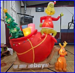 Gemmy 12ft Grinch on Sleigh with Max Lighted Inflatable