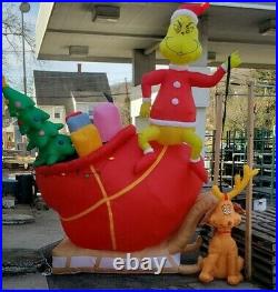 Gemmy 12ft Grinch on Sleigh with Max Lighted Inflatable