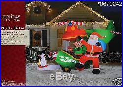 Gemmy 18.5 ft Lighted Animated Santa & Elf Helicopter Airblown Inflatable NIB