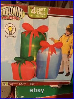 Gemmy 4ft Rare Presents Inflatable Gifts Christmas New 2007