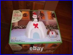 Gemmy 5' Airblown Animated Christmas Penguin Popping Out Of Igloo Inflatable