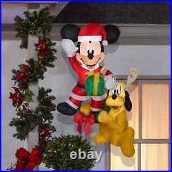 Gemmy 5ft Tall Disney’s Hanging Mickey and Pluto Christmas Inflatable