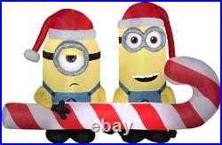 Gemmy 6′ Airblown Inflatable Minions Carrying Candy Cane Scene CHRISTMAS NEW