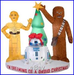 Gemmy 6' Star Wars Airblown Droids and Chewbacca withTree Christmas Inflatable