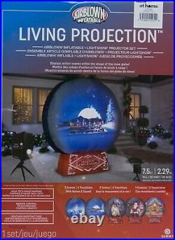 Gemmy 7.5 ft Holiday Christmas LightShow Living Projection Snow Globe Inflatable