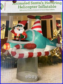 Gemmy 7′ Christmas Lighted Animated Santas’ Helicopter Airblown Inflatable