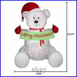 Gemmy 8.5′ Airblown Inflatable Teddy Bear with Merry Christmas Banner