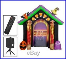 Gemmy 8.7-ft x Haunted House Arch with projector Halloween Inflatable nib