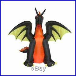 Gemmy 9 ft. H Projection Inflatable Halloween Fire and Ice Dragon with Wings
