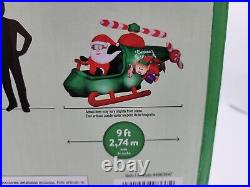 Gemmy 9 ft Wide Animated Christmas Helicopter Scene Airblown Inflatable