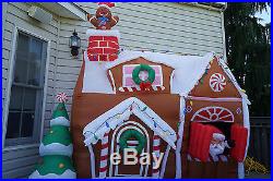 Gemmy Airblown Christmas Inflatable 9' x 9' Animated Gingerbread House Rare