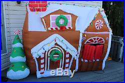 Gemmy Airblown Christmas Inflatable 9' x 9' Animated Gingerbread House Rare