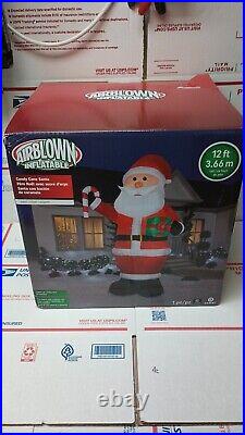 Gemmy Airblown Inflatable Candy Cane Santa New Open Box Fast / Free Shipping