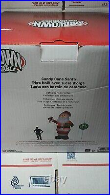 Gemmy Airblown Inflatable Candy Cane Santa New Open Box Fast / Free Shipping